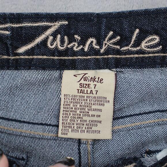 Twinkle Jeans Womens 7 Black Mid Rise Straight Cut Beaded Pockets Pants - Picture 2 of 16